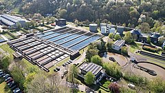 Luftansicht des Klärwerks in Trier.