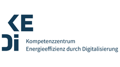 Logo von KEDi, bestehend aus den Buchstaben 'K', 'E', 'D' und 'i' in blauer Schrift. Darunter steht 'Kompetenzzentrum Energieeffizienz durch Digitalisierung'.