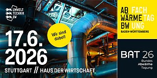Es ist das Banner für die Abwärmetagung am 17.6.26 in Stuttgart(Pressematerial) zu sehen