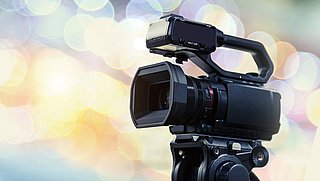 Video,Camera,With,Blur,Background,For,Journalist,Interview,Broadcasting,Reporter