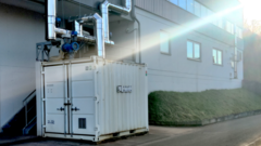 Ein Containermodul, in welchem sich der modulare thermische Speicher befindet.