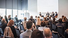 Interview,And,Round,Table,Discussion,At,Business,Convention,And,Presentation.