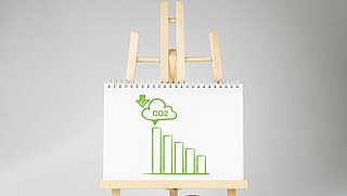 White,Board,Showing,Co2,Gas,,Carbon,Emission,Reduction,Icon,With