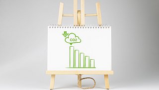 White,Board,Showing,Co2,Gas,,Carbon,Emission,Reduction,Icon,With