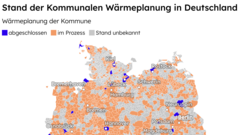 Grafik zum Stand der Kommunalen Wärmeplanung