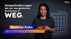 Frau mit dunklem Oberteil vor dunklem Hintergrund, daneben Text '≈42 Mio Wohnungen in DE' und darunter farbige Balken mit Text '9,3 Mio. Wohnungen in Besitz von Einzelpersonen'.