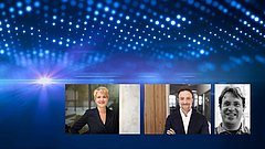 Collage mit Porträtsfotos von Corinna Enders, Marcus Ewald und Stefan Sütterlin