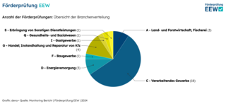 Diagramm zur Brancheverteilung der in der Pilotphase geprüften Unternehmen