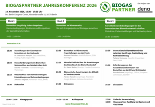 Programmvorschau der Biogaspartner Jahreskonferenz