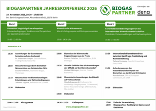 Programmvorschau der Biogaspartner Jahreskonferenz
