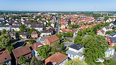 Luftaufnahme einer Kleinstadt in Deutschland