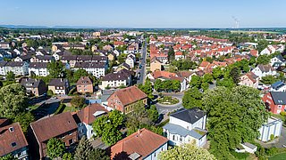 Luftaufnahme einer Kleinstadt in Deutschland