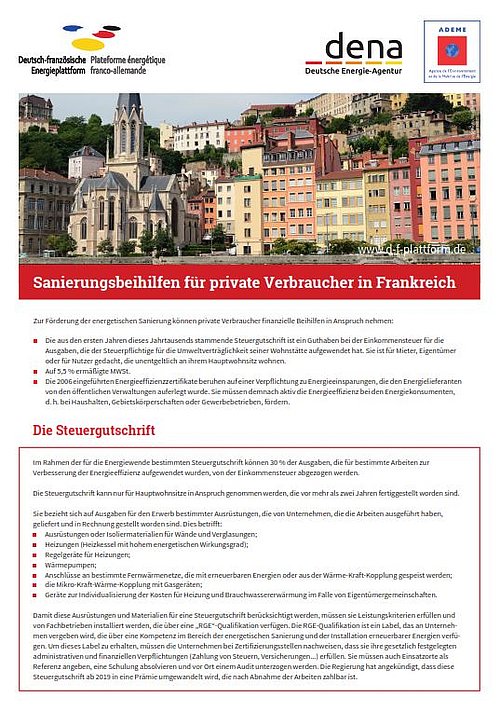 Cover Sanierungshilfen Private Verbraucher Frankreich