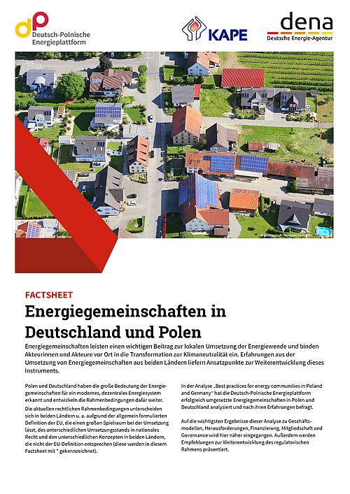Teaser Factsheet Energiegemeinschaften in Deutschland und Polen