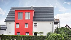 Ansicht eines Einfamilienhauses