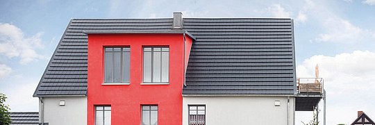 Ansicht eines Einfamilienhauses