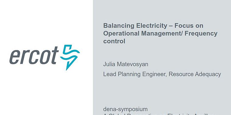 Balancing Electricity – Focus on Operational Management/Frequency Control