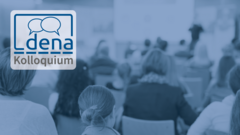 Grafik für das dena Kolloqium, Personen in einem Saal